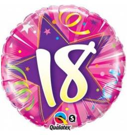 Folija balon za 18 let, Hot Pink