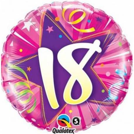 Folija balon za 18 let, Hot Pink