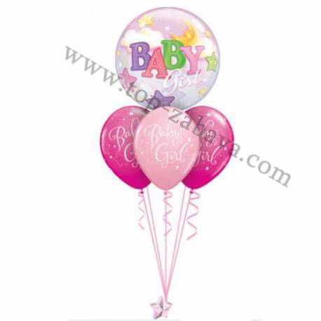 Dekoracija iz balonov Baby Girl Bubble