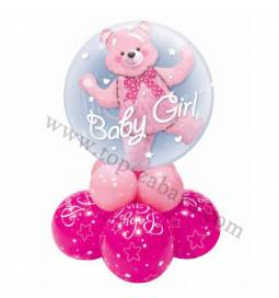 Dekoracija iz balonov Baby Girl Bear