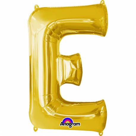XXL balon črka E, zlata 86 cm