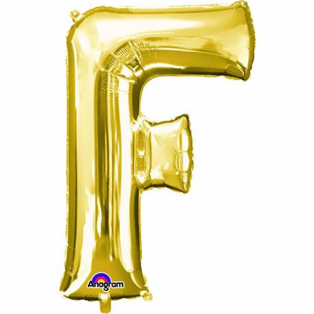 XXL balon črka F, zlata 86 cm