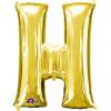 XXL balon črka H, zlata 86 cm