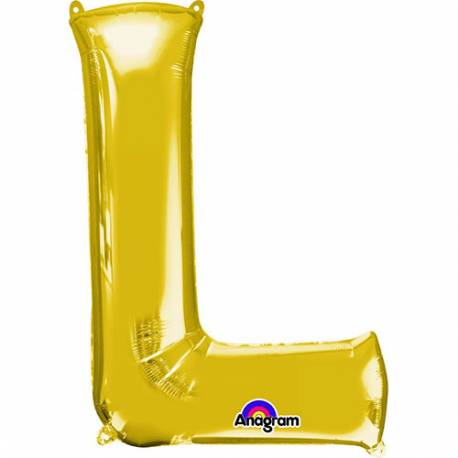 XXL balon črka L, zlata 86 cm