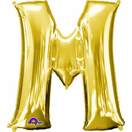 XXL balon črka M, zlata 86 cm