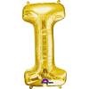 XXL balon črka I, zlata 86 cm