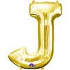XXL balon črka J, zlata 86 cm