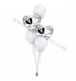 Poročna balonska dekoracija Mr & Mrs
