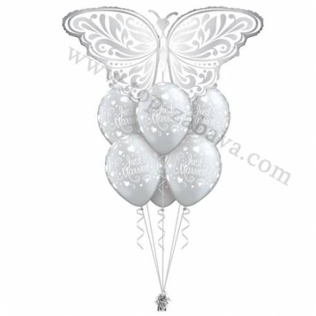Poročna balonska dekoracija Metulj