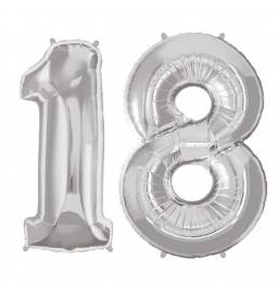 XXL balona številka 18, srebrna
