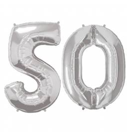 XXL balona številka 50, srebrna