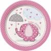Krožniki za Baby Shower, Pink slonček