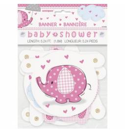 Transparent za Baby Shower, Pink slonček