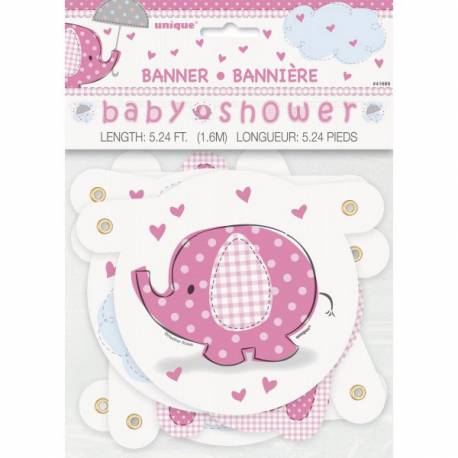 Transparent za Baby Shower, Pink slonček