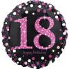 Folija balon 18 let, Happy Birthday