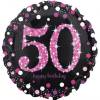 Folija balon 50 let, Happy Birthday Pink