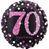 Folija balon 70 let, Happy Birthday Pink