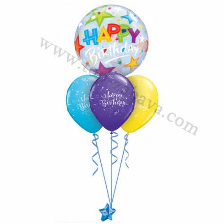 Dekoracija iz balonov Happy Birthday pink