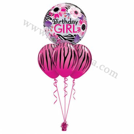 Dekoracija iz balonov Happy Birthday Bubble