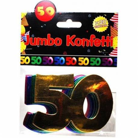 Jumbo konfeti za 50 rojstni dan, pisani