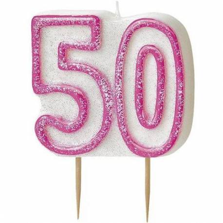 Svečka 50. rojstni dan, Pink z bleščicami