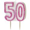 Svečka 50. rojstni dan, Pink z bleščicami