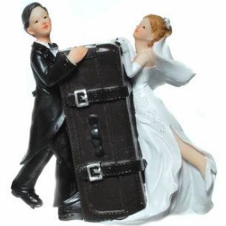 Poročni hranilnik Par s kovčkom