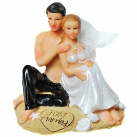 Poročni kipec Sexy par na plaži