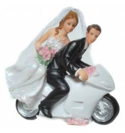 Poročni kipec Par na motorju