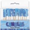 Bleščeče svečke Happy Birthday, modre