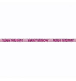 Transparent Happy Birthday, pink