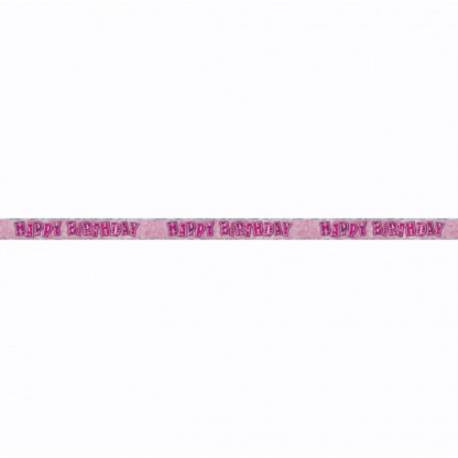 Transparent Happy Birthday, pink