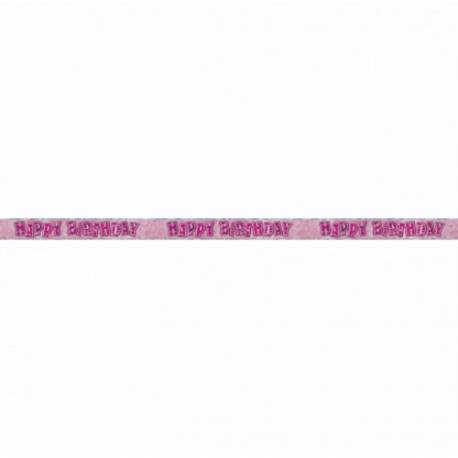 Transparent Happy Birthday, pink