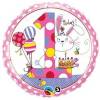 Folija balon 1. rojstni dan, Pink Zajček