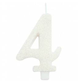 Bleščeča svečka številka 3, bela