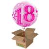 Napihnjen Bubble balon Stars 21 let, pink