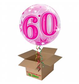 Napihnjen Bubble balon Stars 50 let, pink