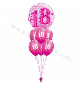 Dekoracija iz balonov za 18 let, bubble pink