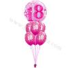 Dekoracija iz balonov za 18 let, bubble pink