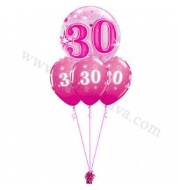 Dekoracija iz balonov za 18 let, bubble pink