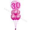 Dekoracija iz balonov za 30 let, bubble pink
