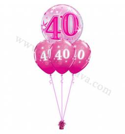 Dekoracija iz balonov za 30 let, bubble pink