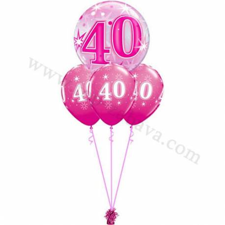 Dekoracija iz balonov za 30 let, bubble pink