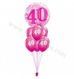 Dekoracija iz balonov za 40 let, bubble pink