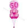 Dekoracija iz balonov za 50 let, bubble pink