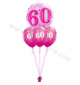 Dekoracija iz balonov za 50 let, bubble pink