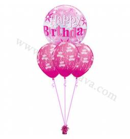 Dekoracija iz balonov za 60 let, bubble pink